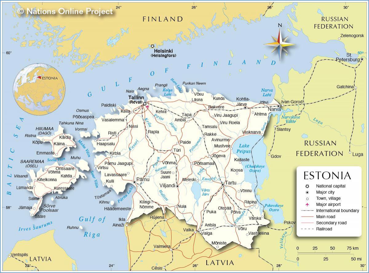 kat jeyografik nan Estoni vil