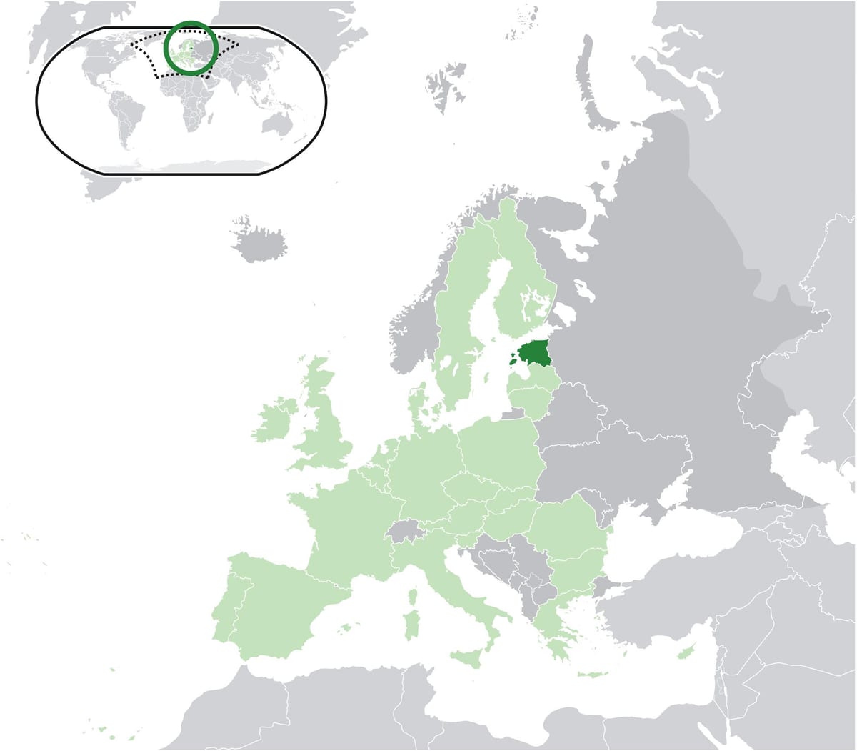 Estoni sou kat jeyografik la nan ewòp